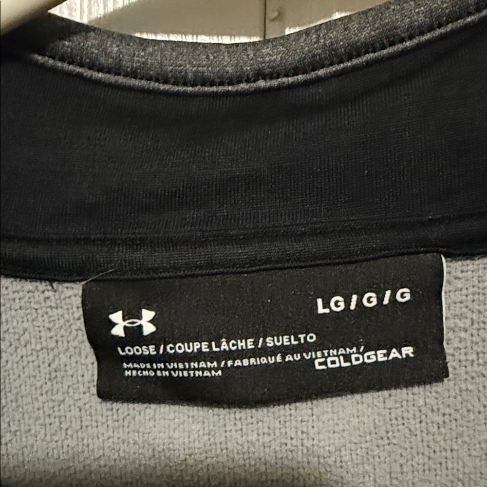 Under Armour ColdGear Quarter-Zip Pullover | Men’s Large | Gray Perf. Fleece - Picture 2 of 8